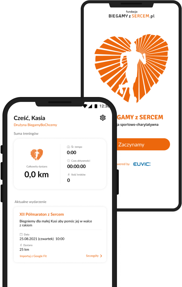 aplikacja mobilna biegamy z sercem