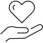 ikona serca na dłoni